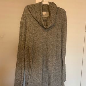 Gray tunic cowl neck sweater
